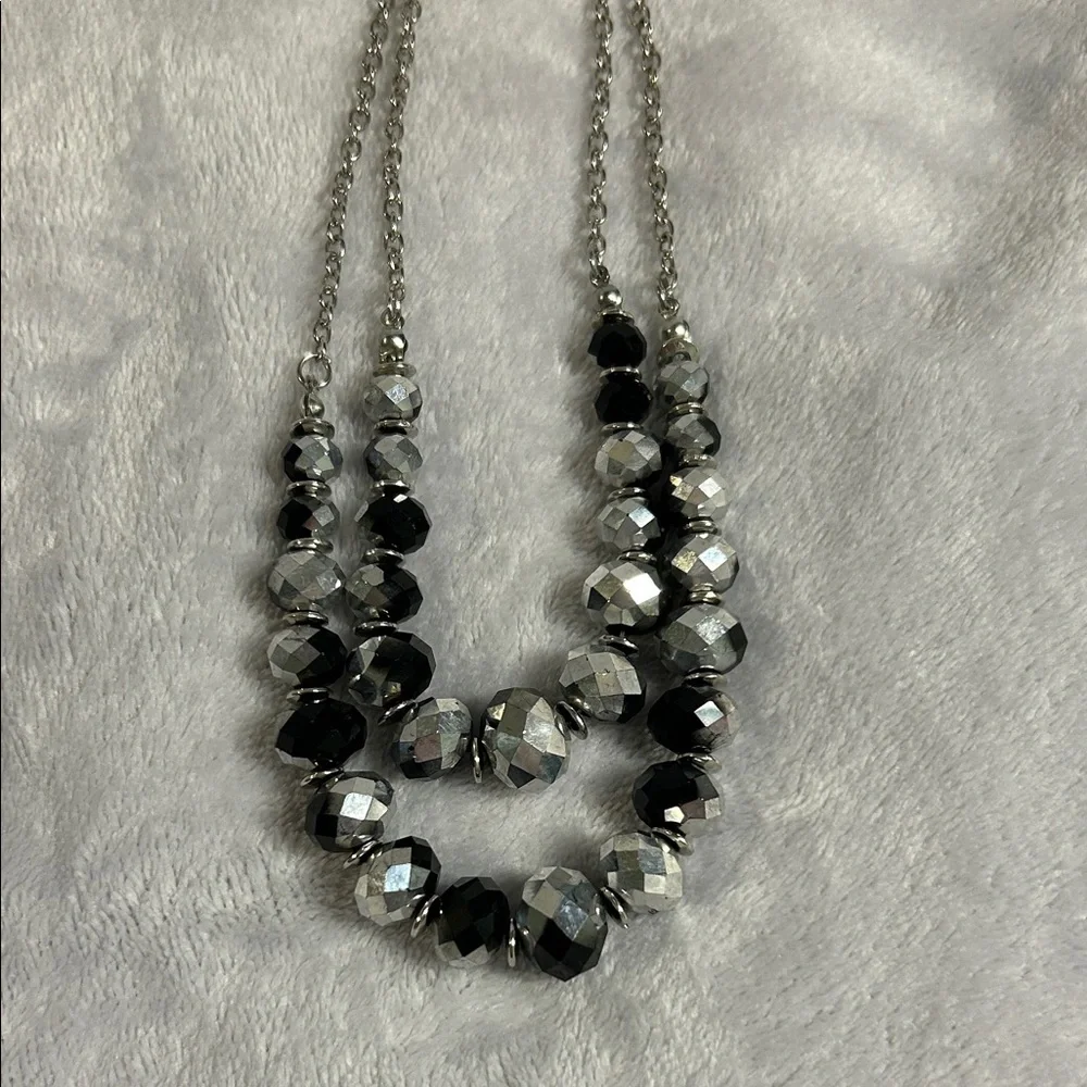 Elegant Silver and Black Jewelry Set